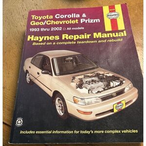 Haynes Publications 1993 Thru 2002 Repair Manual Toyota Corolla,Geo & Chev Prizm